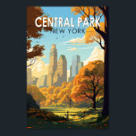 Affiche Central Park New York Travel Art Vintage<br><div class="desc">Image vectorielle de Central Park. Central Park est un parc urbain entre les quartiers Upper West Side et Upper East Side de Manhattan à New York qui a été le premier parc paysager aux États-Unis.</div>