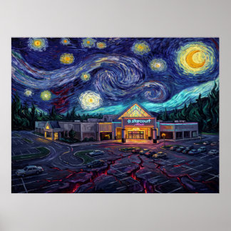 Affiche Centre Commercial Starcourt Nuit Étoilée Paysage S