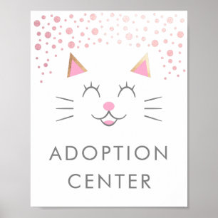 Affiche Centre d'adoption Kitty Chat fête d'anniversaire