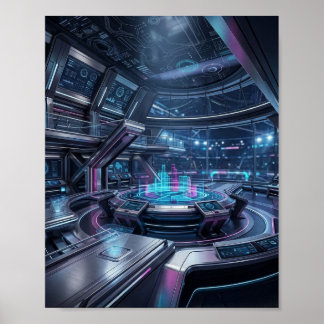 Affiche Centre de Commande d'Esports Futuriste Technologie
