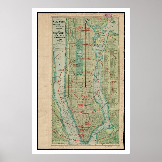 Affiche Centre De New York, Première Ville Du Monde (Devant)