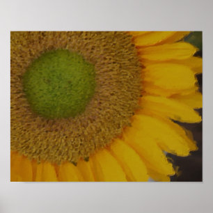 Affiche Centre de tournesol Photo Peinture Art Fleur