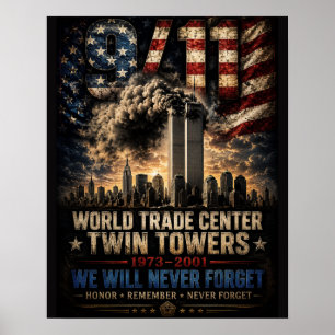 Affiche Centre mondial du commerce Ne jamais oublier Patri