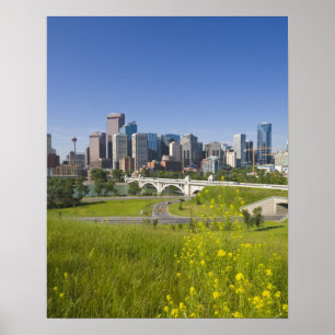 Affiche Centre St Bridge et Downtown Calgary (Alberta), 2