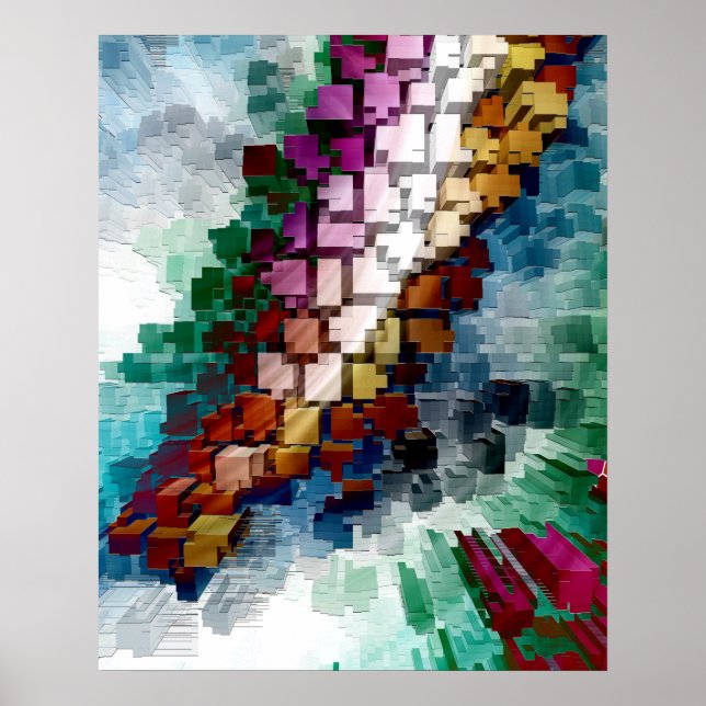 Affiche Centré sur le cube (Devant)