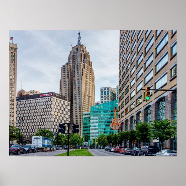 Affiche Centre-ville de Detroit (Devant)