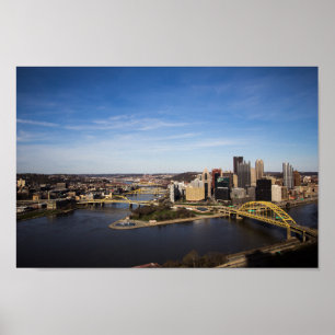 Affiche Centre-ville de Pittsburgh, Pennsylvanie