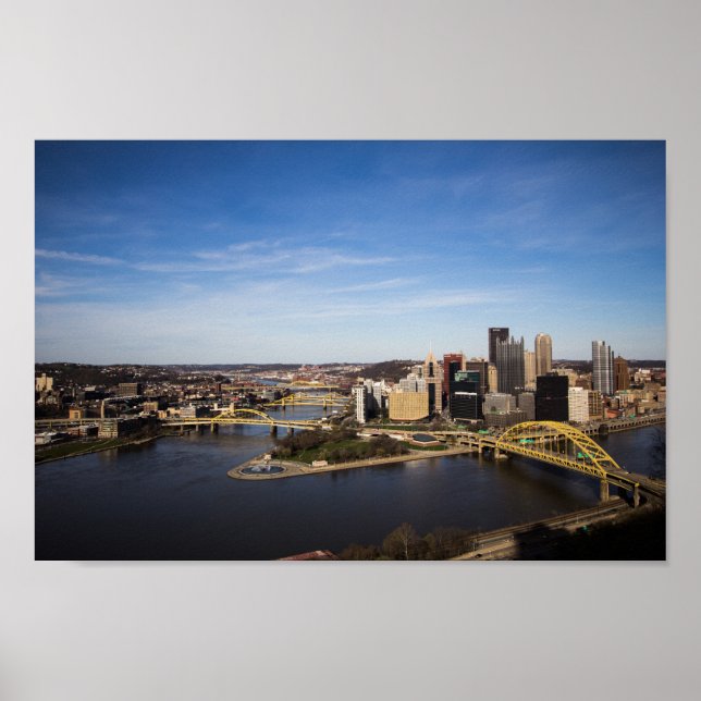 Affiche Centre-ville de Pittsburgh, Pennsylvanie (Devant)