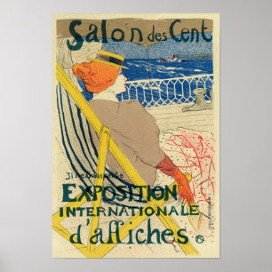 Affiche Cents de DES de salon par Toulouse Lautrec, art
