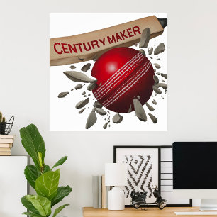 Affiche Century Maker Cricket Bat et Ball Sports