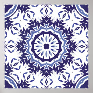 Affiche Céramique d'azulejo d'ornement portugaise. Des min