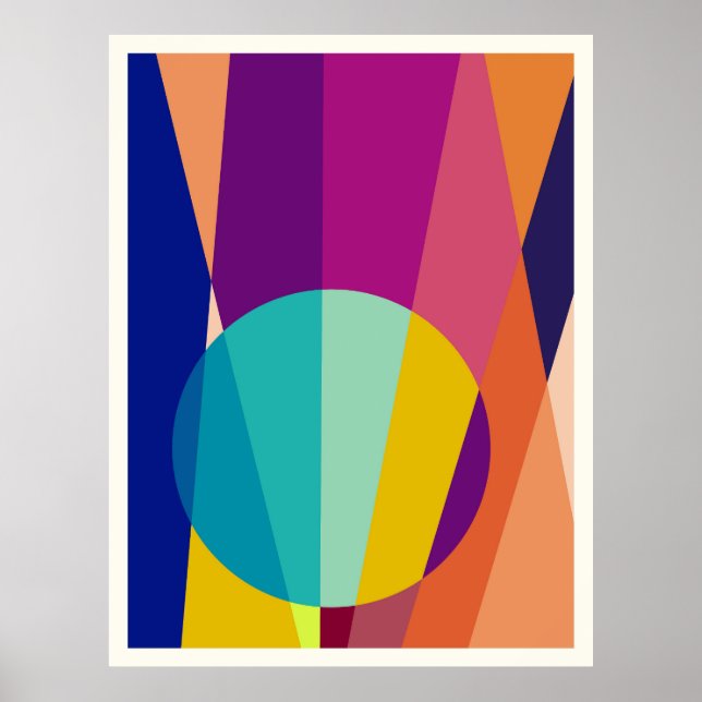 Affiche Cercle arrière - plan motif géométrique (Devant)