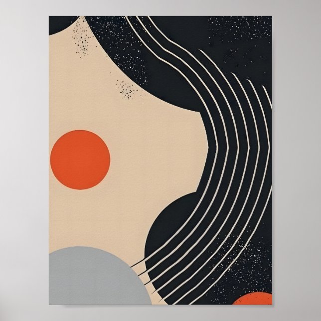Affiche Cercle & Courbe Art Abstrait (Devant)