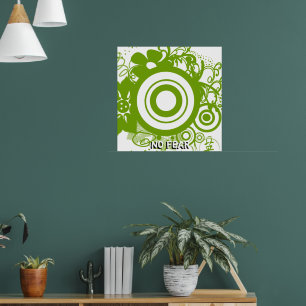 Affiche Cercle de fleurs avec kanji pour Courage