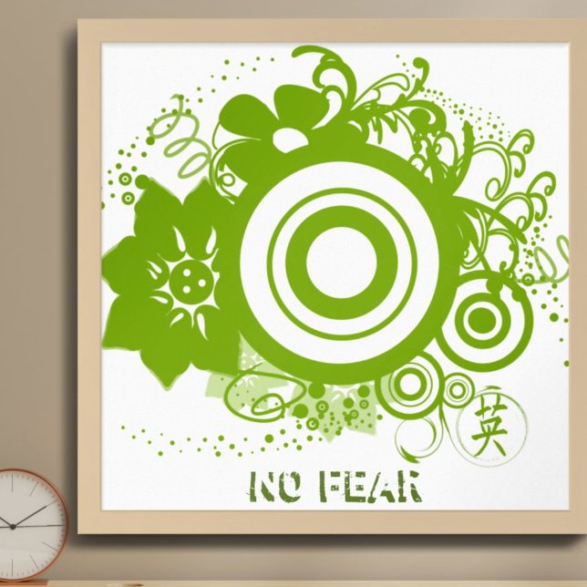 Affiche Cercle de fleurs avec Kanji pour Courage (Créateur téléchargé)