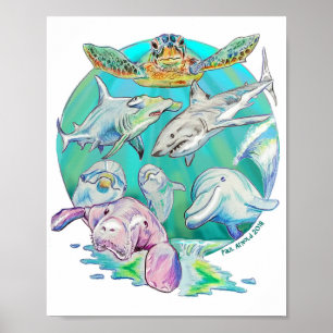 Affiche Cercle de mer du papier d'affiche de valeur de la