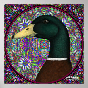 Affiche Cercle de mosaïque de Mallard Drake