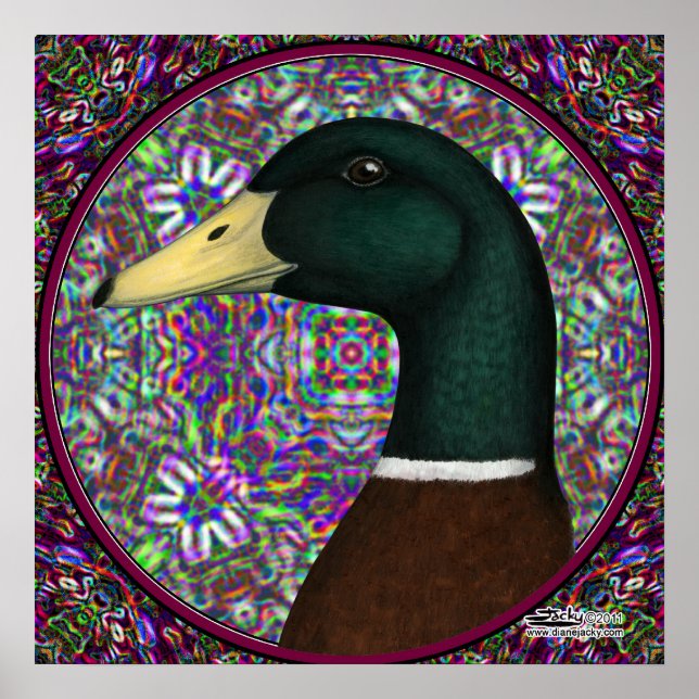 Affiche Cercle de mosaïque de Mallard Drake (Devant)