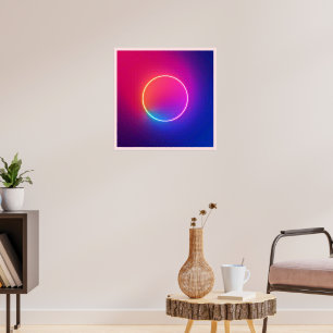 Affiche Cercle de néon lumineux - Art abstrait