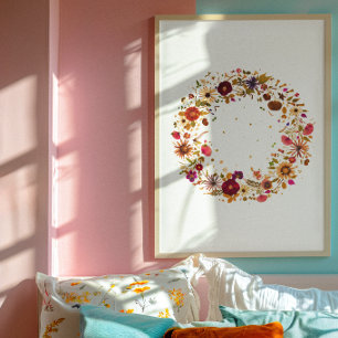 Affiche Cercle Fleurissant Art de Fleur Pressée par S. F