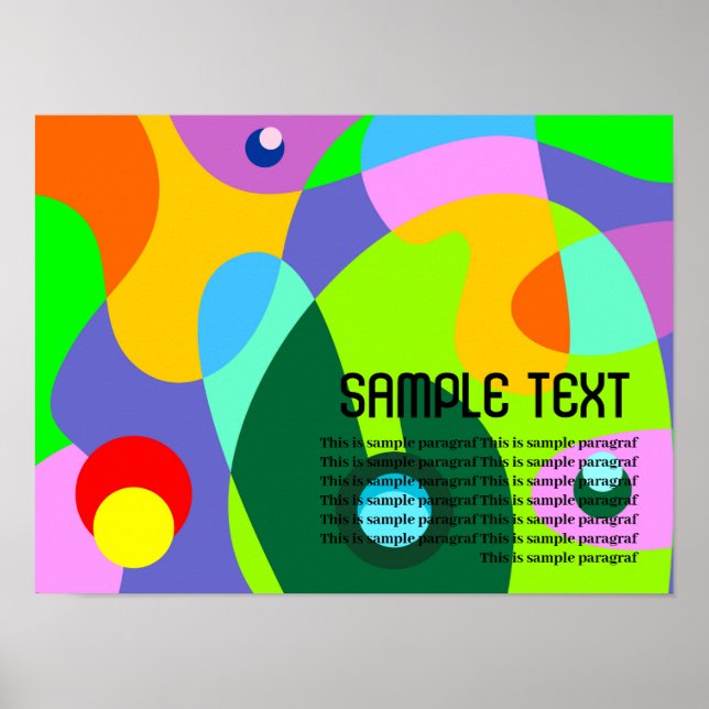 Affiche Cercle fluide coloré abstrait arrière - plan (Devant)