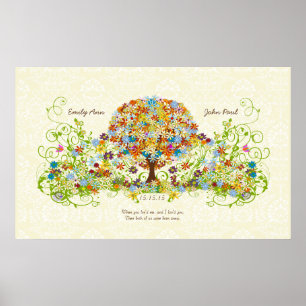 Affiche Cercle forestier enchanté de l'arbre Mariage d'amo