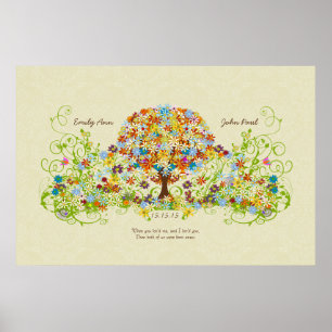 Affiche Cercle forestier enchanté de l'arbre Mariage d'amo
