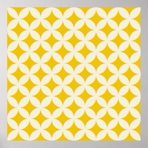 Affiche Cercle géométrique forme un ecru motif transparent