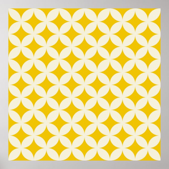 Affiche Cercle géométrique forme un ecru motif transparent (Devant)