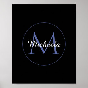 Affiche Cercle minimal moderne nom initial monogramme mode