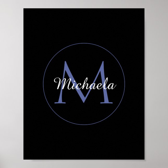 Affiche Cercle minimal moderne nom initial monogramme mode (Devant)