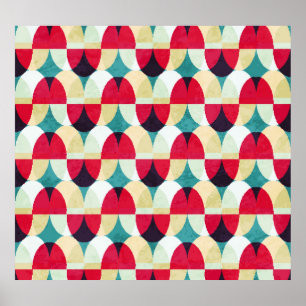 Affiche Cercle vintage, motif abstrait transparent.