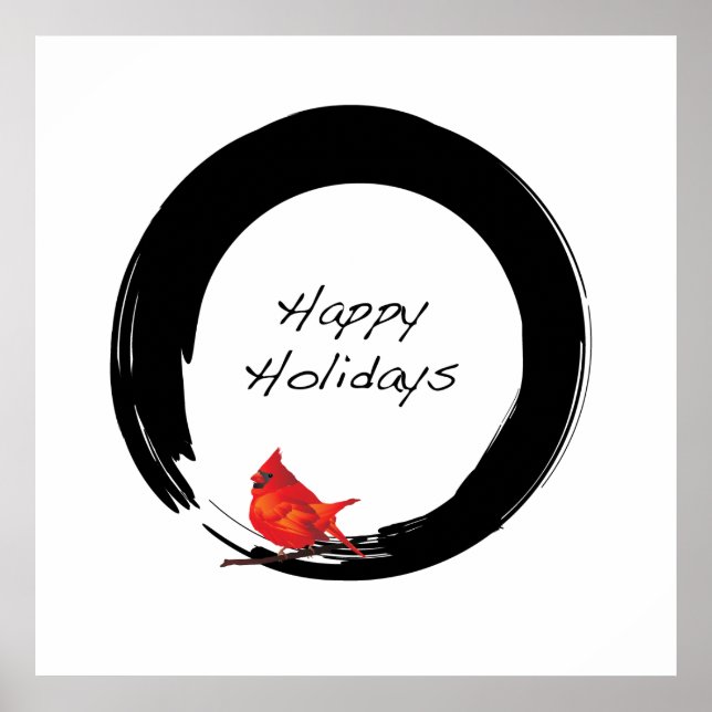 Affiche Cercle zen avec Cardinal de Noël (Devant)