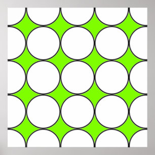 Affiche cercles blancs en arrière - plan fluorescent vert