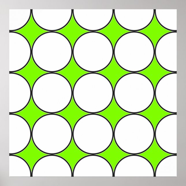 Affiche cercles blancs en arrière - plan fluorescent vert (Devant)