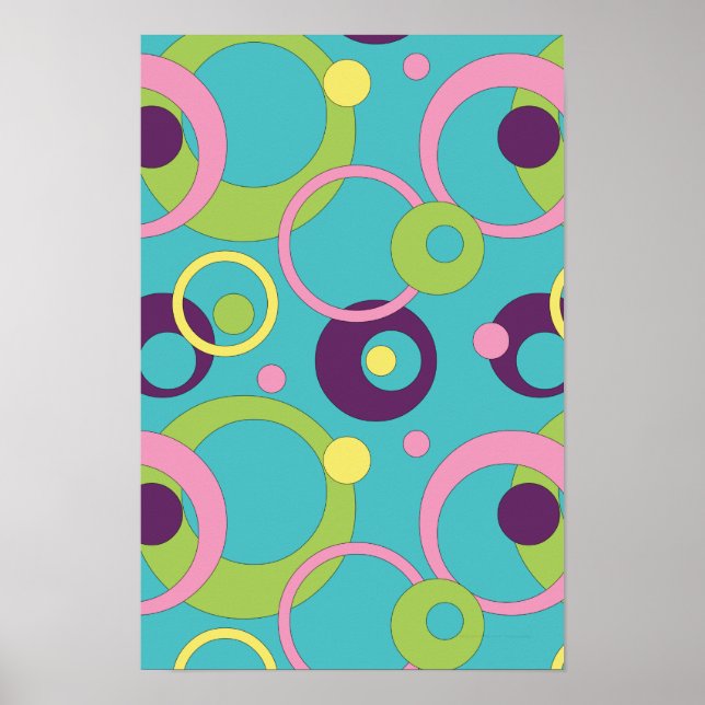 Affiche Cercles Bleus Funky (Devant)