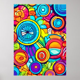Affiche Cercles colorés Art Abstrait