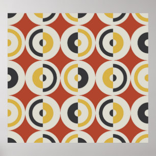 Affiche Cercles colorés géométriques sans couture Motif
