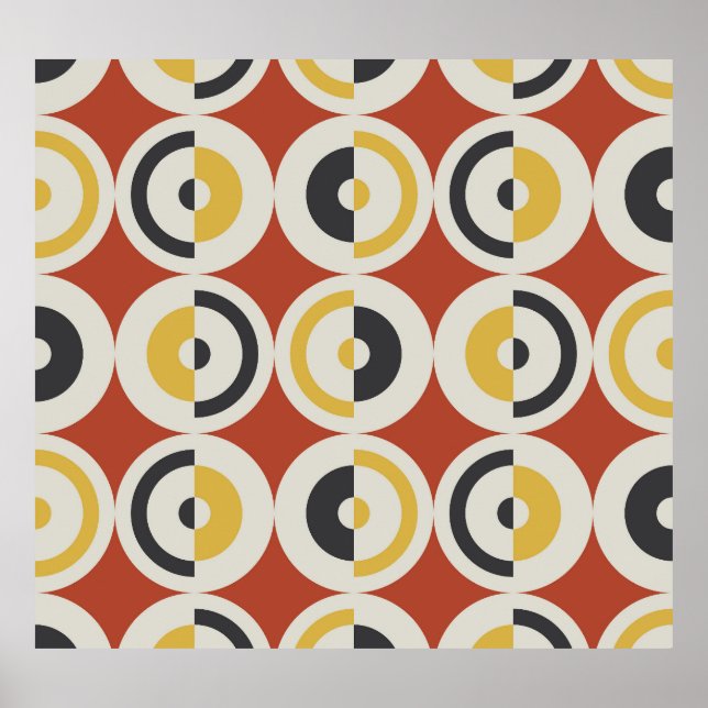 Affiche Cercles colorés géométriques sans couture Motif (Devant)