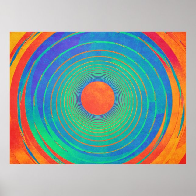 Affiche Cercles concentriques vibrants (Devant)