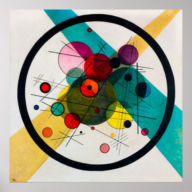 Affiche Cercles dans un cercle par Wassily Kandinsky (Devant)