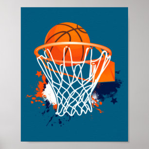 Affiche Cercles de Basketball Joueur Entraîneur de Basketb