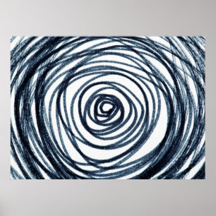 Affiche Cercles dessinés à la main motif en spirale avec f