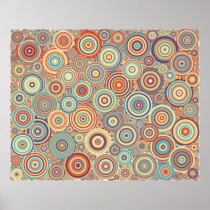 Affiche Cercles distribués couleur Art Générique Abstrait