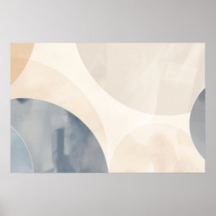 Affiche Cercles en gris et beige avec espace copie