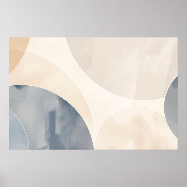 Affiche Cercles en gris et beige avec espace copie (Devant)