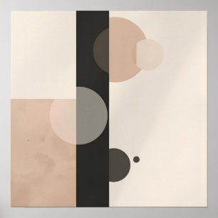Affiche Cercles et lignes minimaux modernes dans des tons