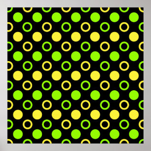 Affiche Cercles et Pois de citron et de citron vert par ST