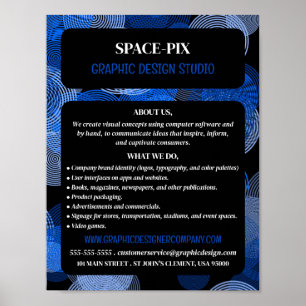 Affiche Cercles Graphiques Bleus, Graphic Designer publici