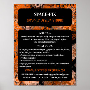 Affiche Cercles Graphiques Orange, Graphic Designer Advert